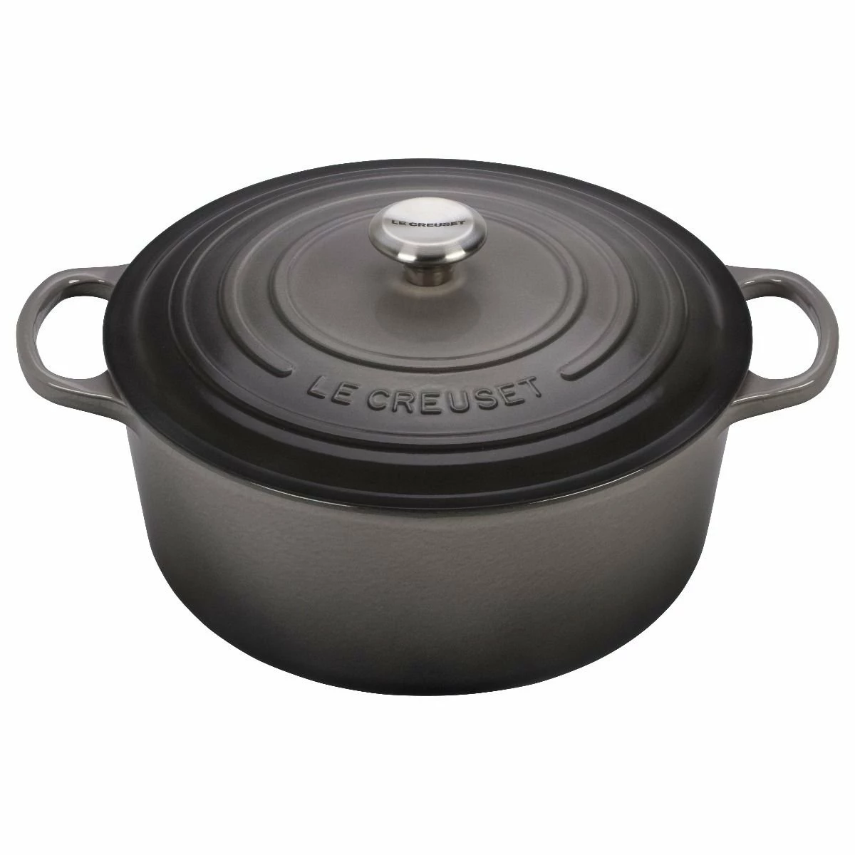 Le Creuset 9 Qt. Round Signature Dutch Oven With Stainless Steel Knob | Oyster Grey