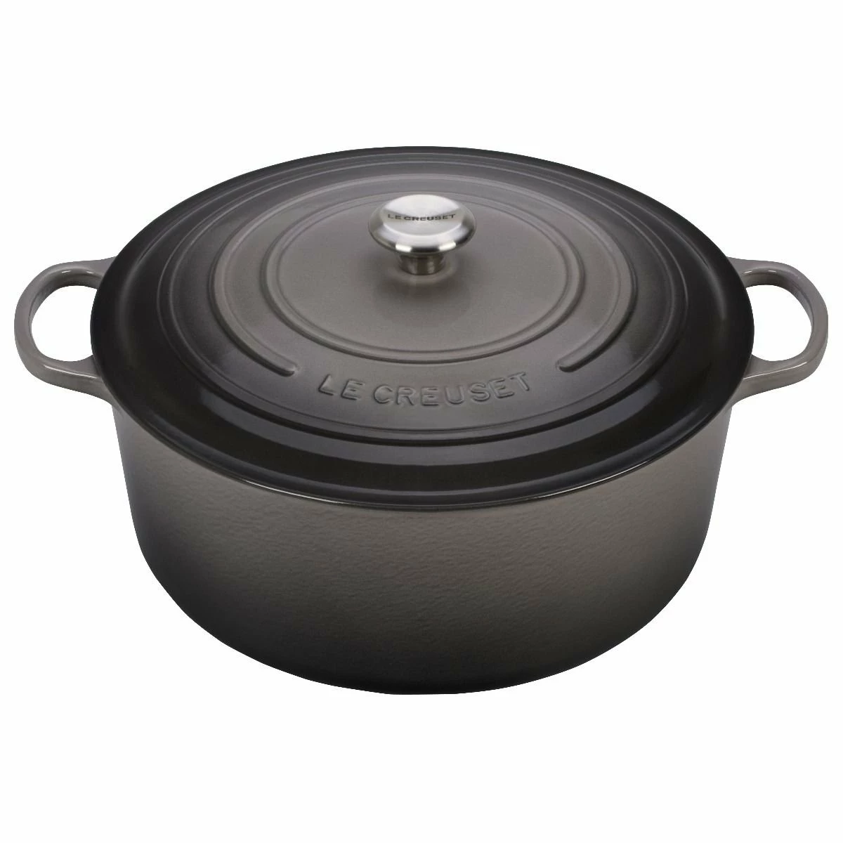 Le Creuset 13.25 Qt. Round Signature Cast Iron Dutch Oven With Stainless Steel Knob | Oyster Grey