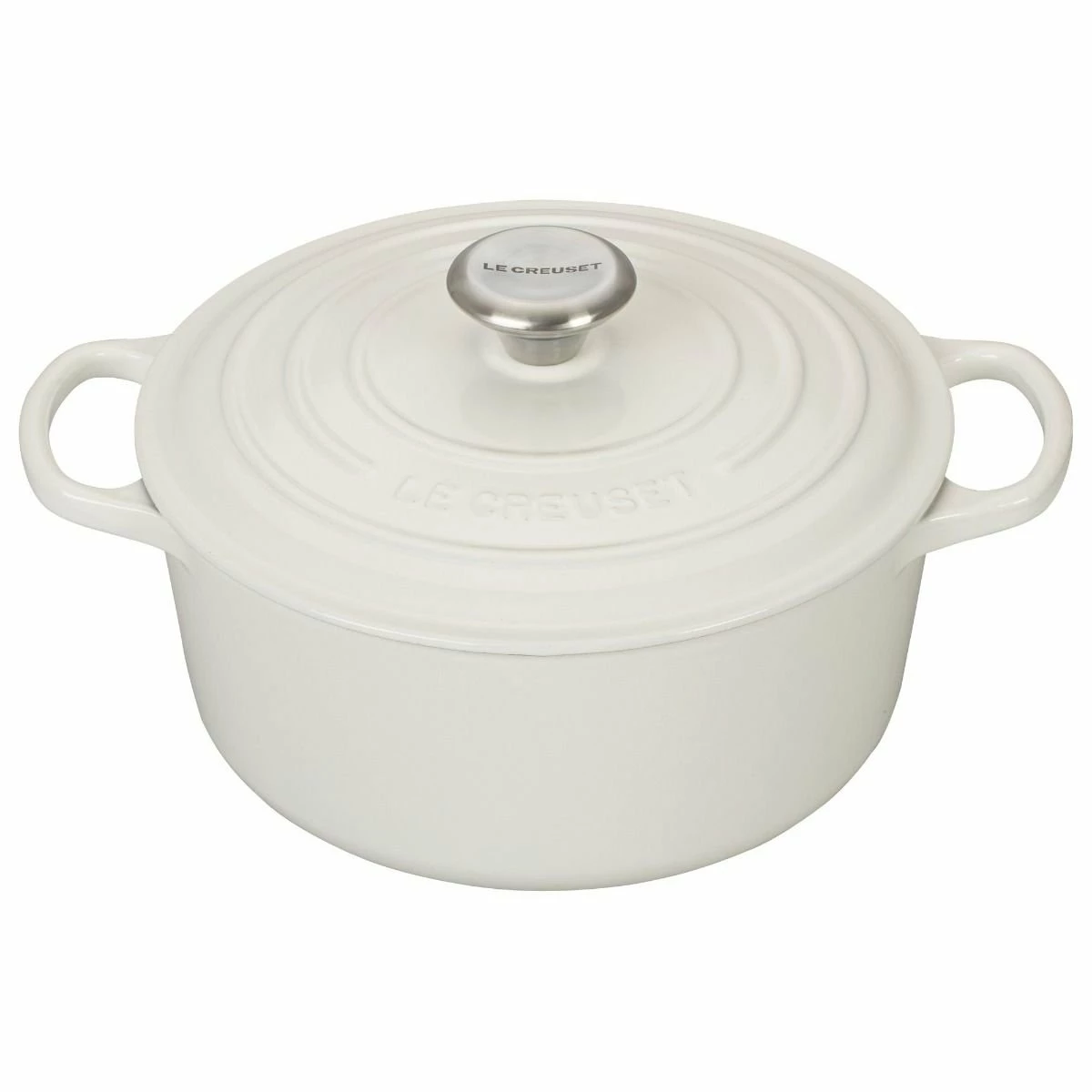 Le Creuset 4.5 Qt. Round Signature Dutch Oven With Stainless Steel Knob | White
