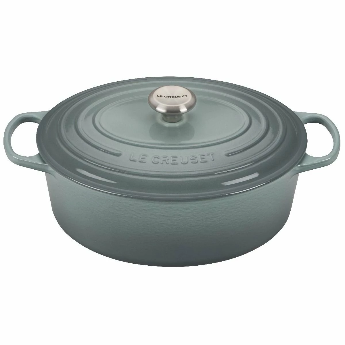 Le Creuset 6.75 Qt. Oval Signature Dutch Oven With Stainless Steel Knob | Sea Salt