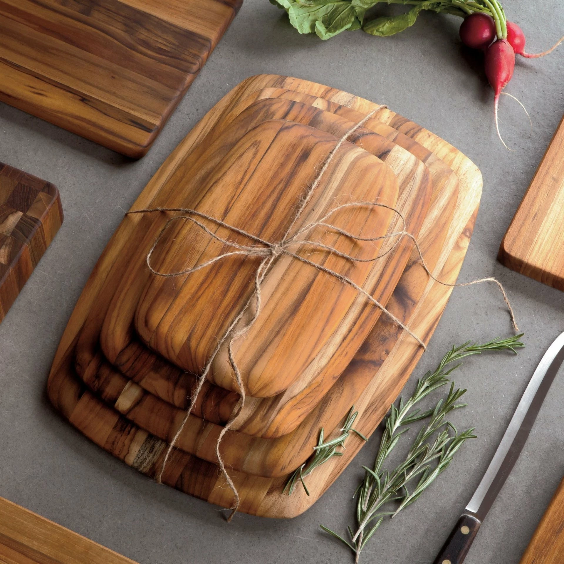 TeakHaus Edge Grain Cutting Board W/Rounded Edge (Large) | 16" X 11" X 0.55" - Image 3