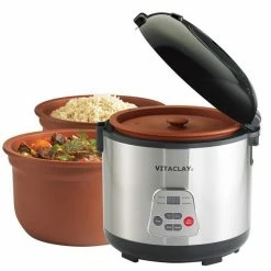 VitaClay 2-in-1 Rice Slow Cooker & Clay Insert - Round, 6-cup / 3.2-Quart