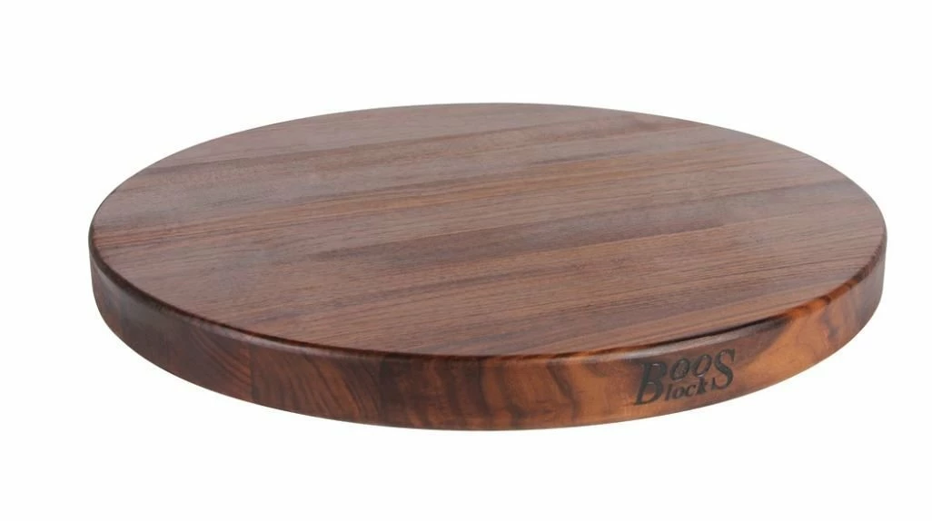 John Boos - 18" Round Cutting Board - Edge Grain – Walnut