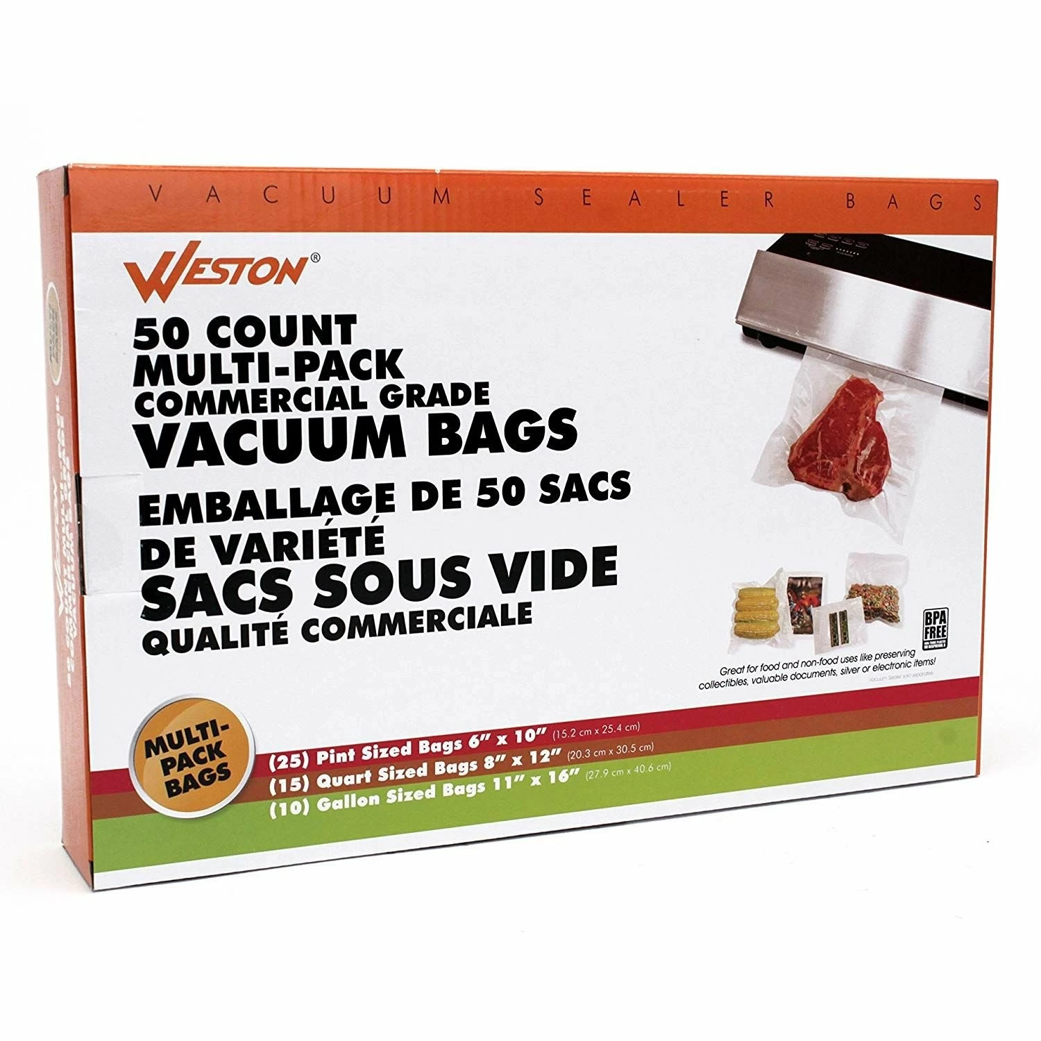 Weston Vacuum-Sealer Bags Variety Pack - 50 Count