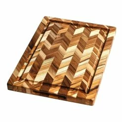 TeakHaus Herringbone End-Grain Cutting/Serving Board (Rectangle) | 18" X 14" X .9"